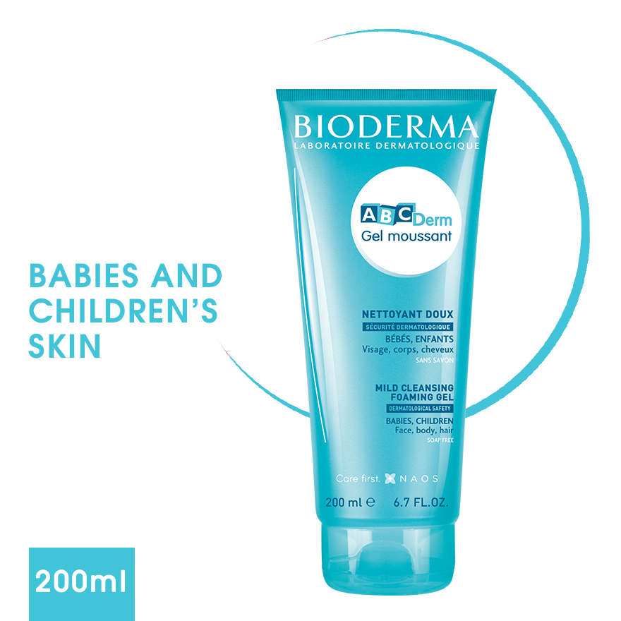 baby-fair Bioderma ABCDerm Gel moussant Ultra-Gentle Soap-Free Face and Body Cleansing Gel (Babies and Children's Skin) 200ml