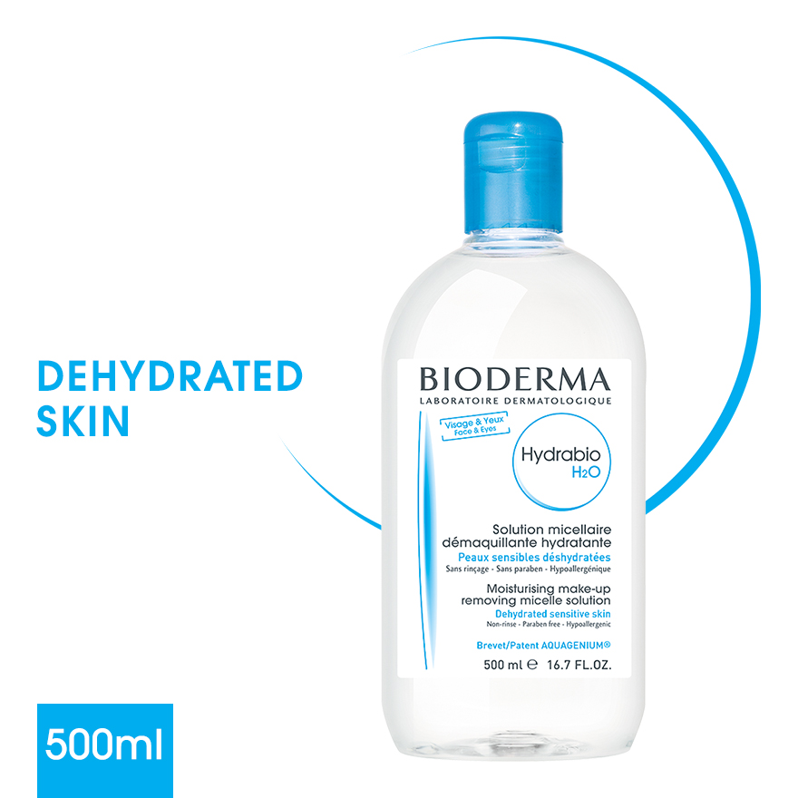 Bioderma Hydrabio H2O Moisturising Micellar Water (Facial Non-Rinse Cleanser for Dehydrated Sensitive Skin) 500ml