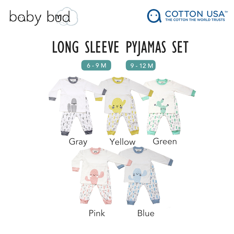 baby-fair Baby Bud Baby Long Sleeve Pyjamas Set | from Newborn | 100% US Cotton | Softer & More Durable