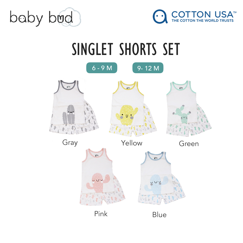 baby-fair Baby Bud Baby Singlet & Shorts Set | from Newborn | 100% US Cotton | Softer & More Durable