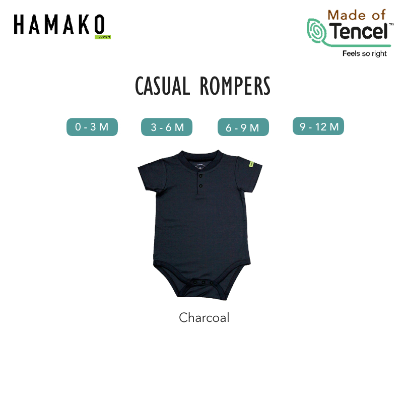 Hamako Baby Casual Romper | from Newborn | Safe for Sensitive Skin | Premium Grade Tencel Intimate