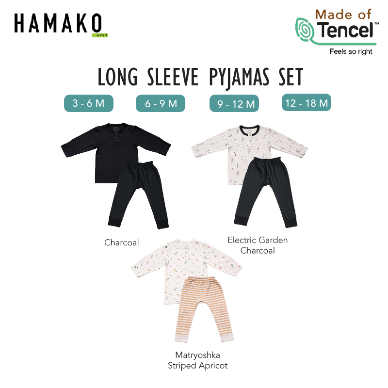 baby-fair Hamako Baby Long Sleeve Pyjamas Set | from Newborn | Safe for Sensitive Skin | Premium Grade Tencel Intimate