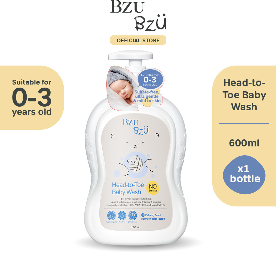 Bzu Bzu Head-to-Toe Baby Wash 600ml