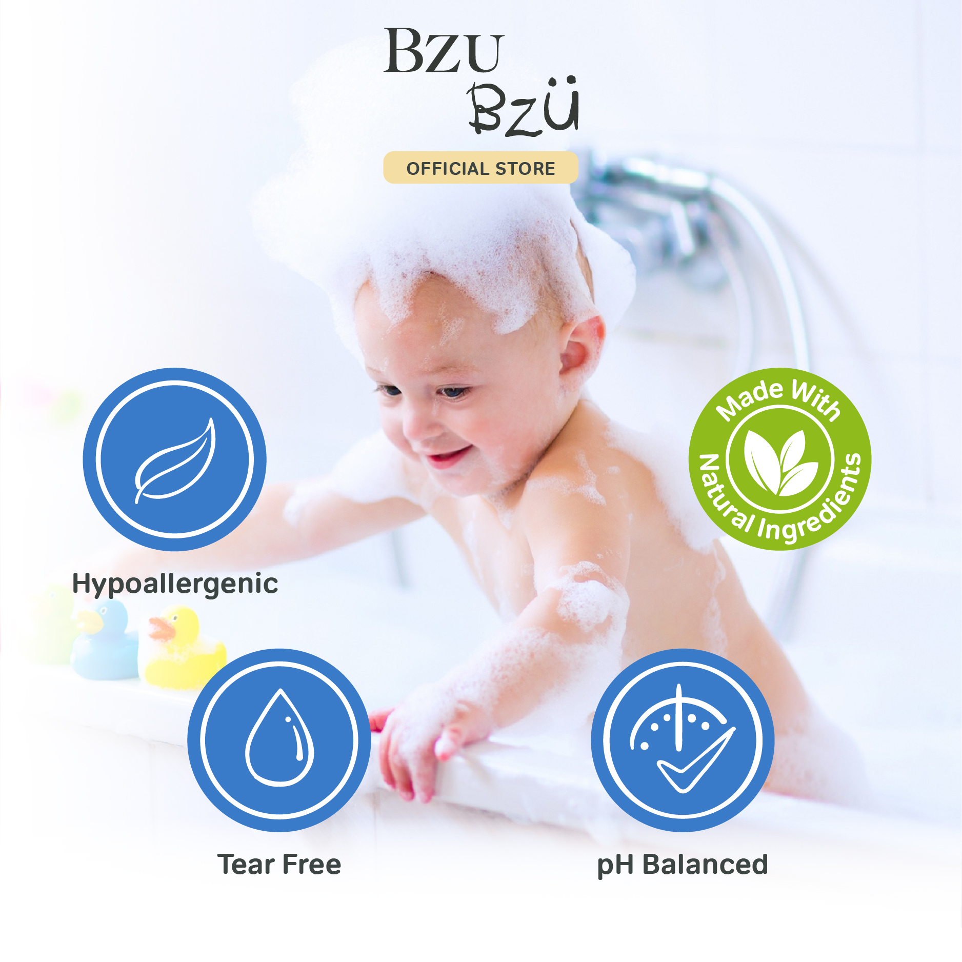 Bzu Bzu Head-to-Toe Baby Wash 600ml