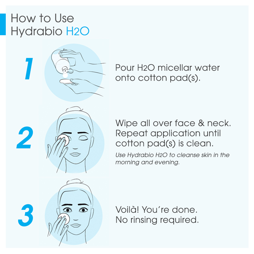 Bioderma Hydrabio H2O Moisturising Micellar Water (Facial Non-Rinse Cleanser for Dehydrated Sensitive Skin) 100ml