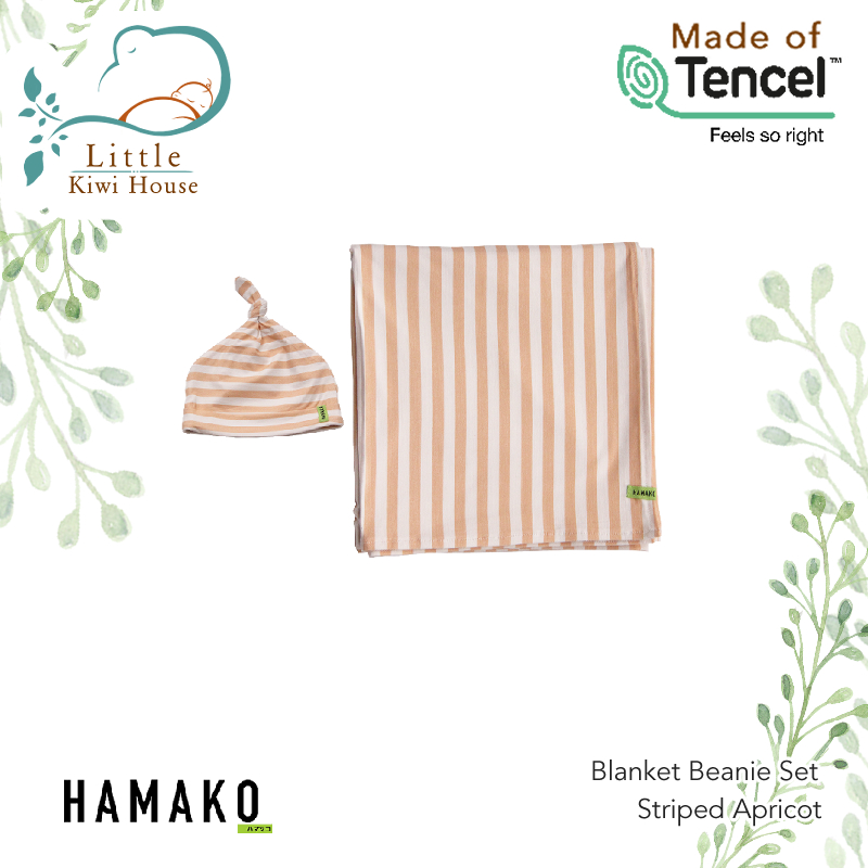 Hamako Baby Blanket + Beanie Set (100cm x 100cm) | Safe for Sensitive Skin | Premium Grade Tencel Intimate