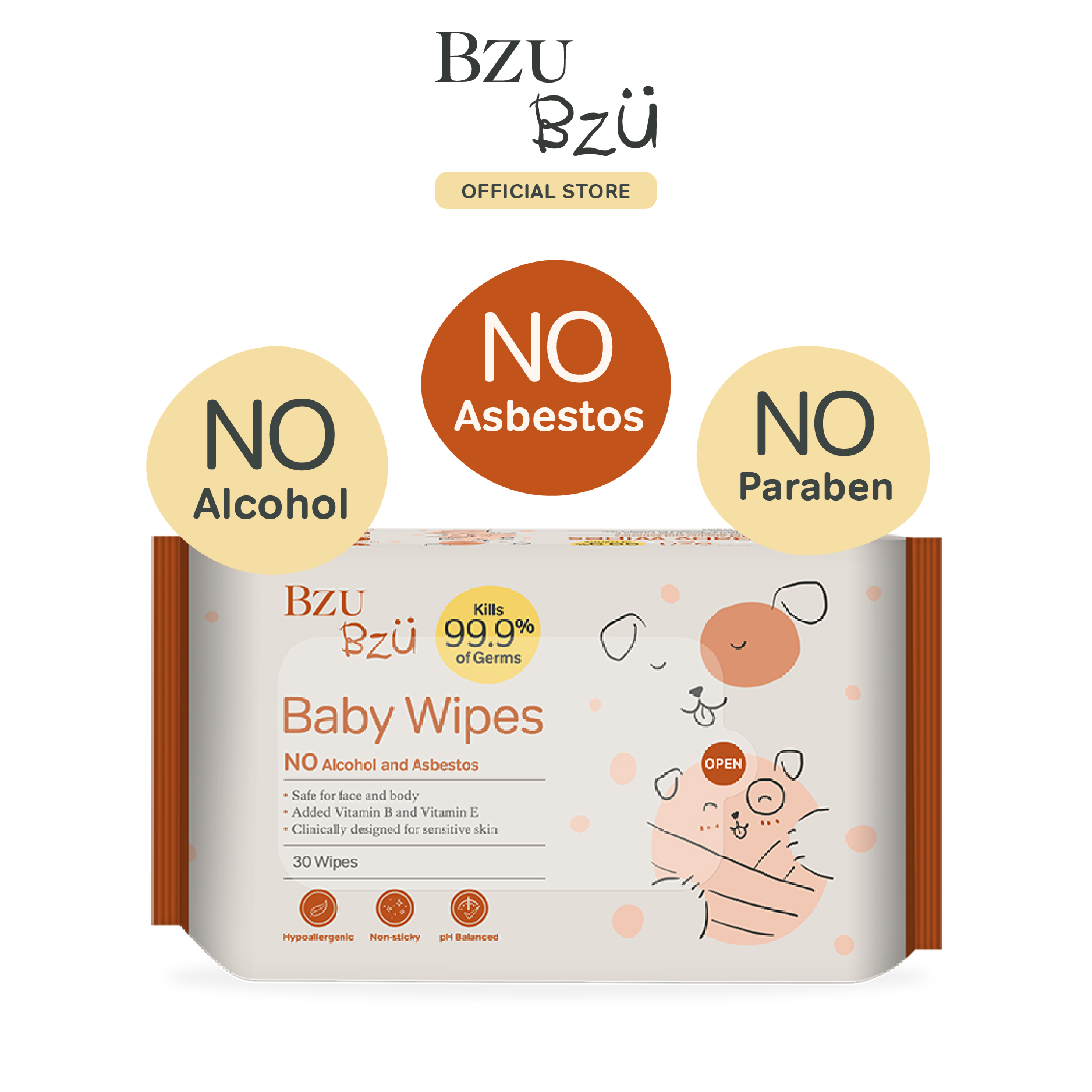 Bzu Bzu Baby Wipes 30s