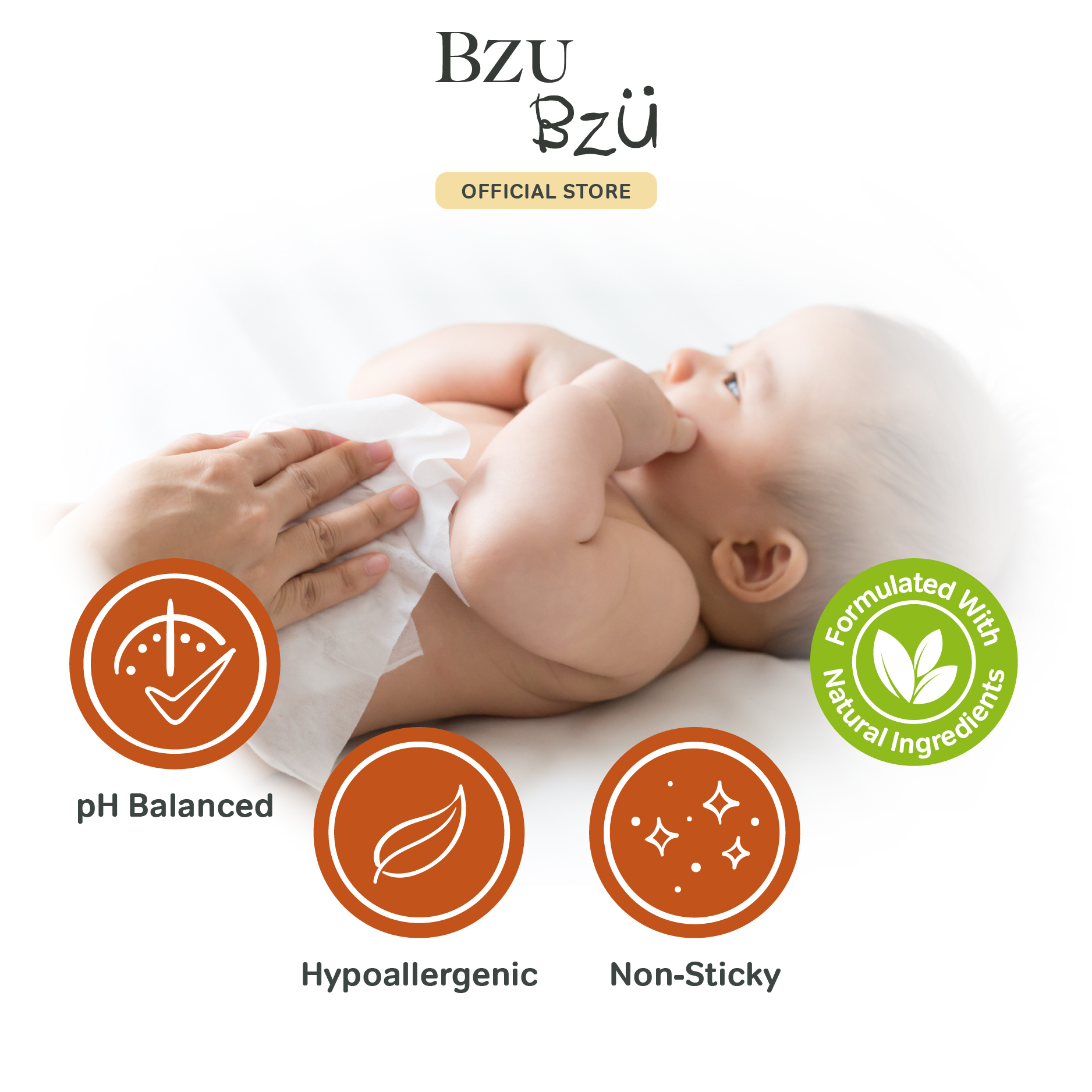 (Bundle of 4) Bzu Bzu Baby Wipes 80s