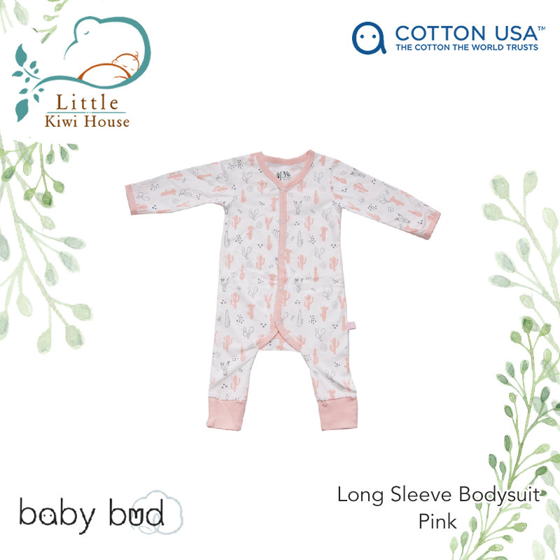 Baby Bud Baby Long Sleeve Bodysuit | from Newborn | 100% US Cotton | Softer & More Durable