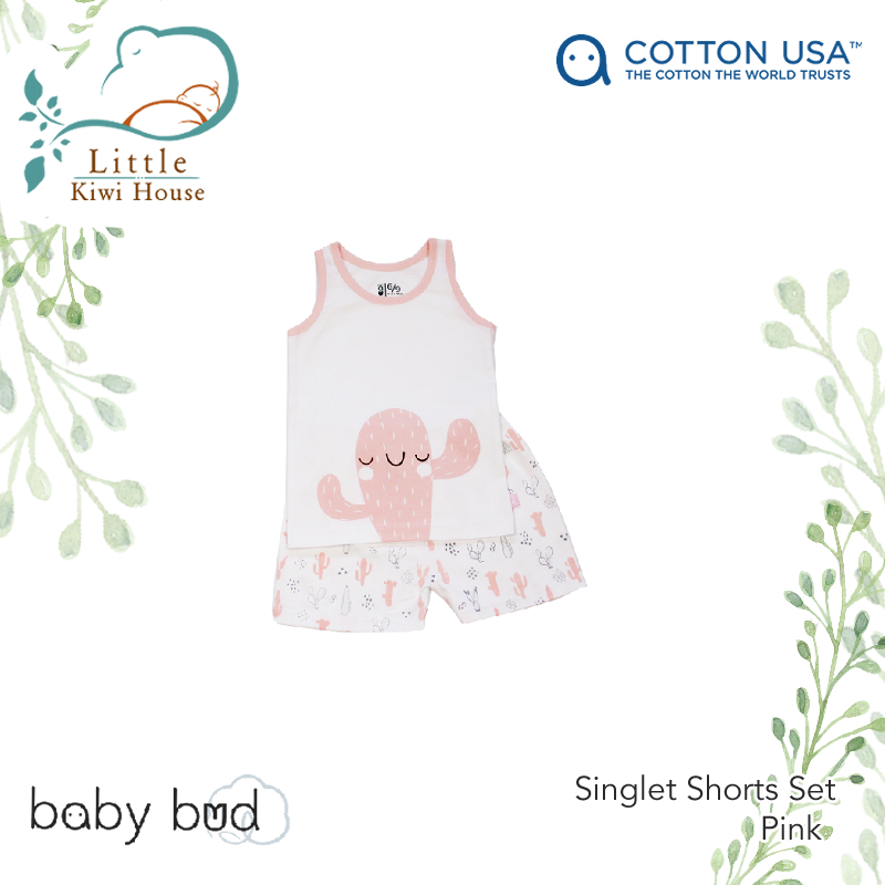 Baby Bud Baby Singlet & Shorts Set | from Newborn | 100% US Cotton | Softer & More Durable