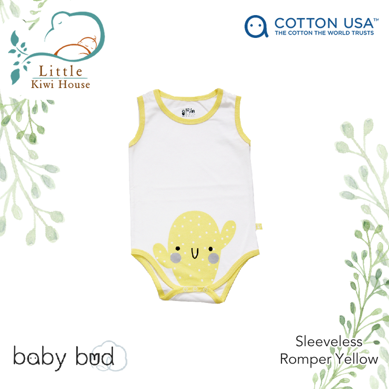 Baby Bud Baby Sleeveless Romper | from Newborn | 100% US Cotton | Softer & More Durable