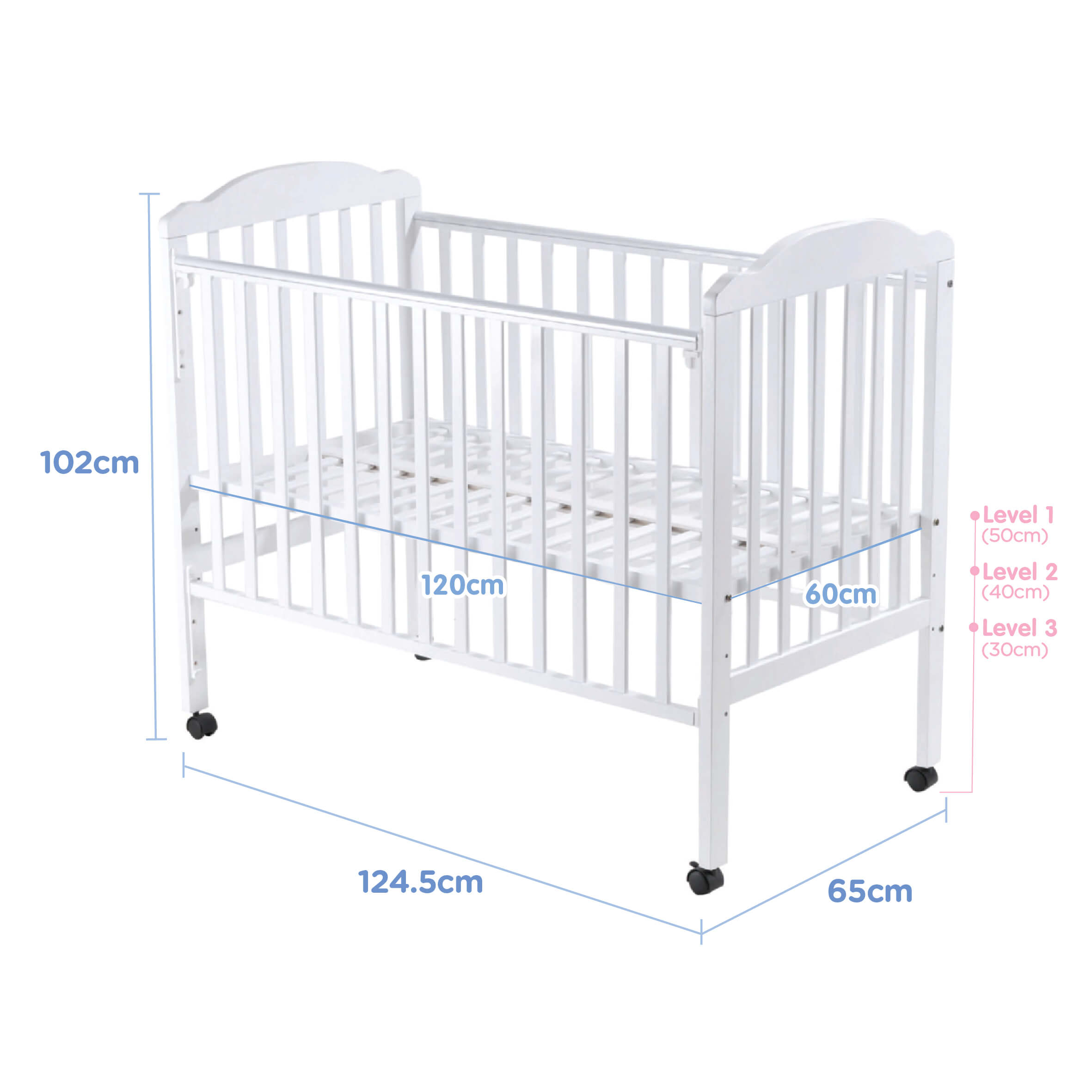 Babylove Best Solid Meranti Wood Basic Baby Cot 10 in 1 Bundle + FREE INSTALLATION