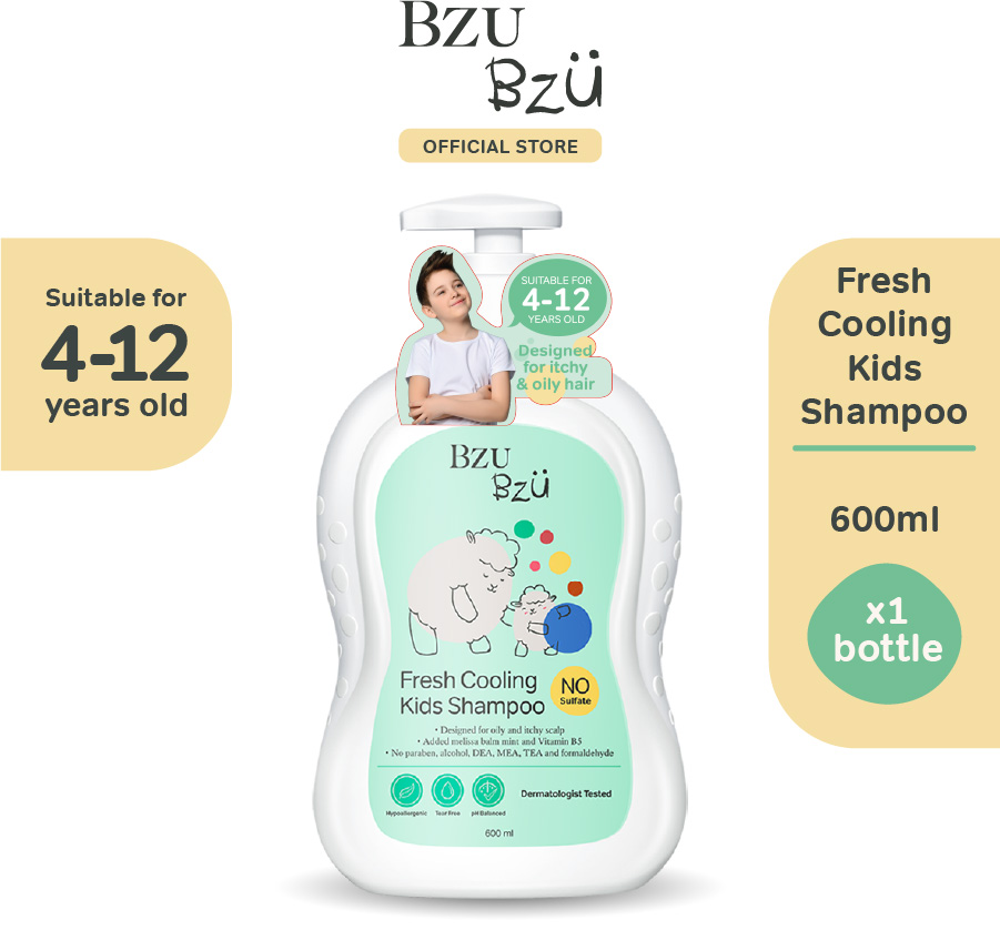 baby-fair Bzu Bzu Fresh Cooling Kids Shampoo 600ml + FREE Foldable Wash Basin (worth $10.50!)