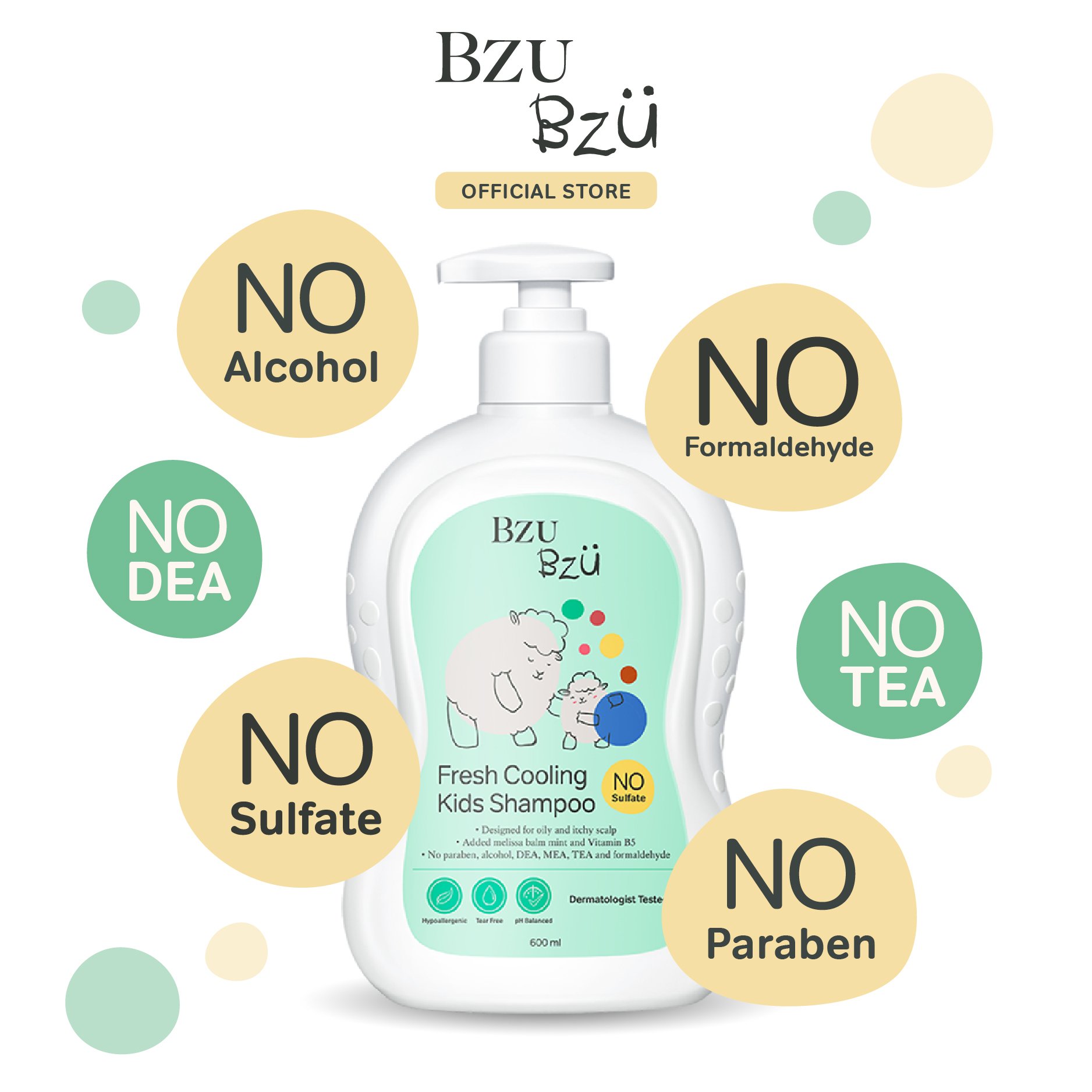 Bzu Bzu Fresh Cooling Kids Shampoo 600ml