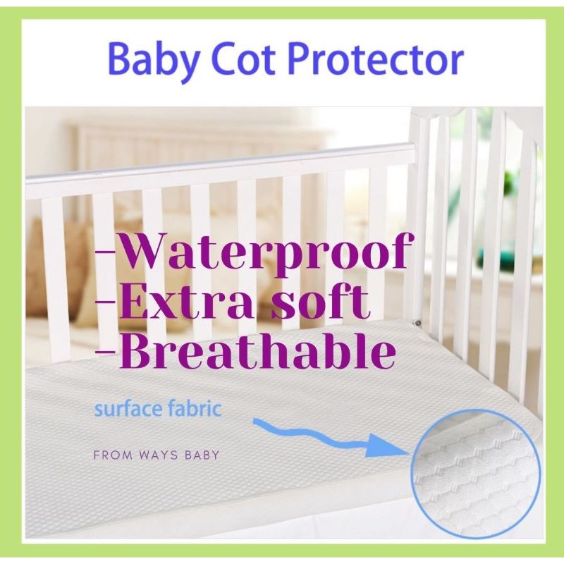 baby-fair Ways Baby Bamboo Jersey Cot Protector (60cm x 90cm) Bundle of 2