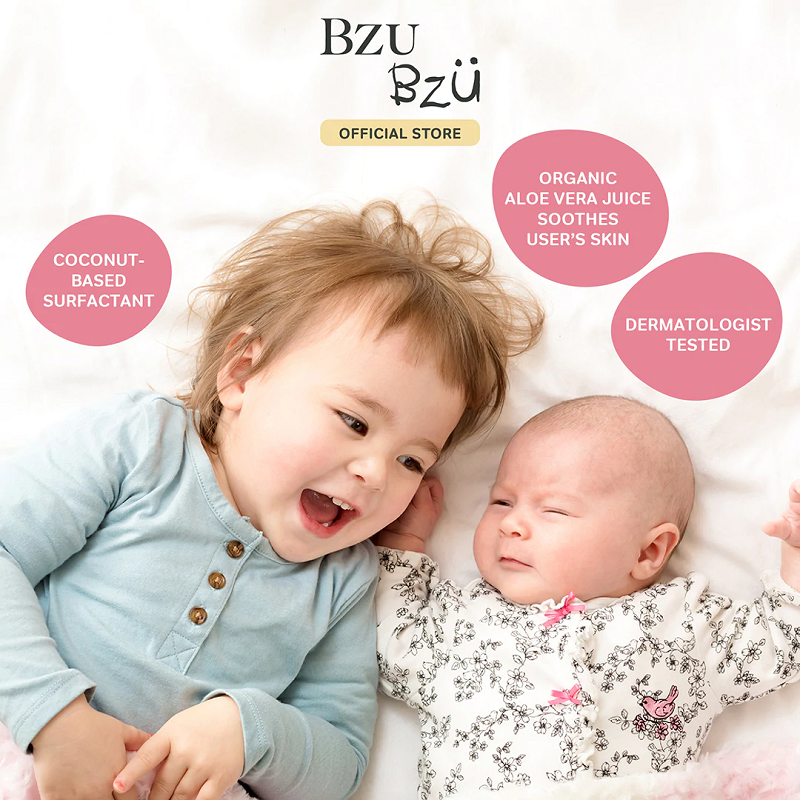 (Bundle of 4) Bzu Bzu Baby Laundry Detergent and Softener 2-in-1 - Refill 800ml