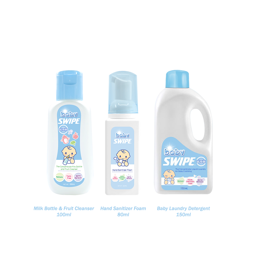 babySWIPE Trial Bundle (Sanitizer + Detergent + Cleanser)