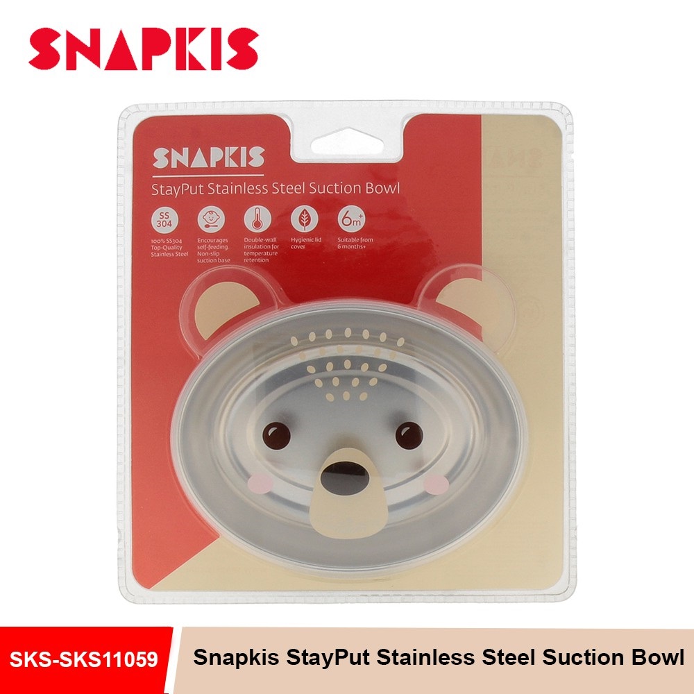 Snapkis Stayput Stainless Steel Suction Bowl