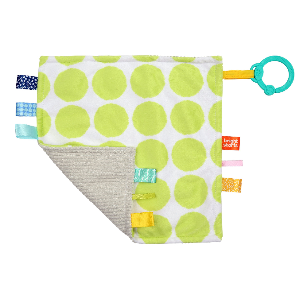 baby-fair Bright Starts Little Taggies 2 Sided Blankie - Green Dots (BS12304)