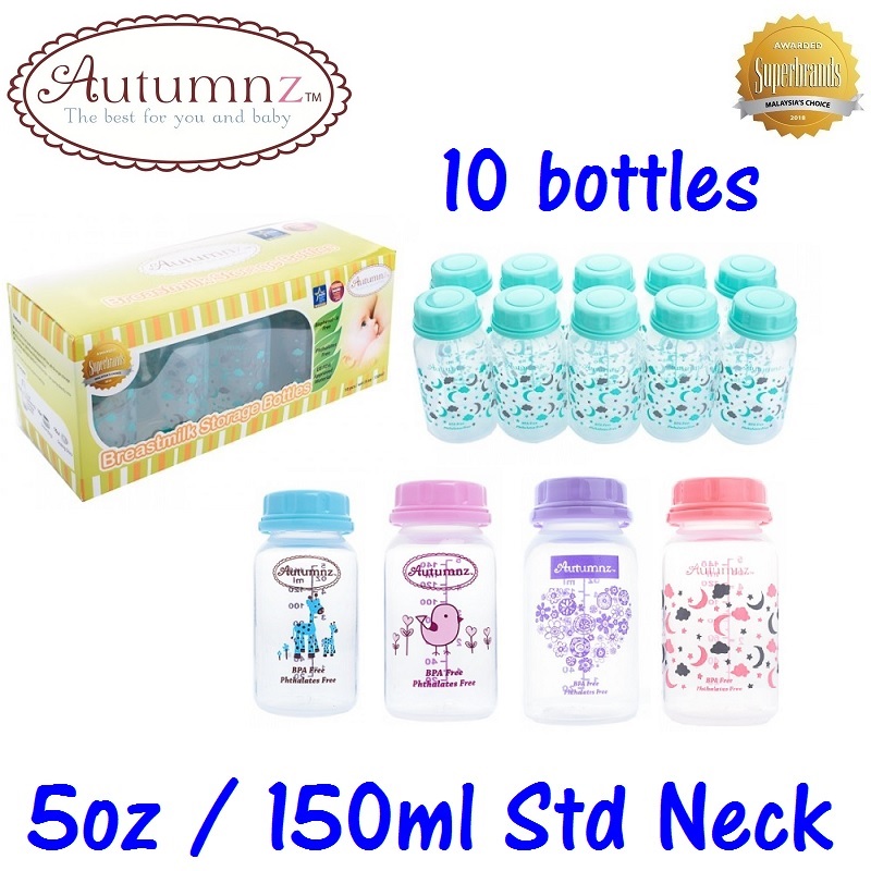 Autumnz Standard Neck Storage Bottles 5oz (10 Bottles) BPA FREE