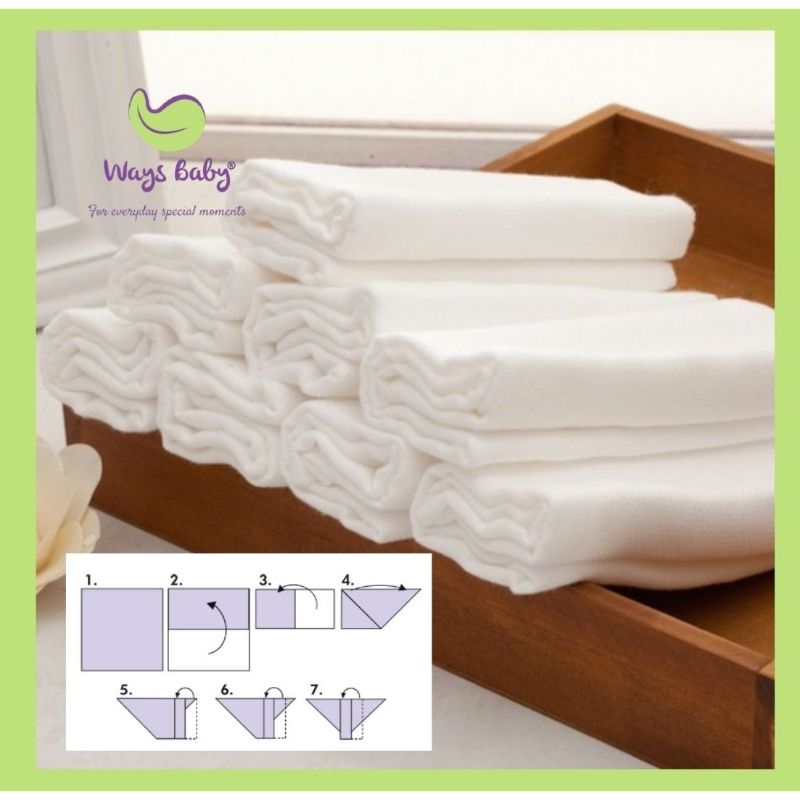 baby-fair Ways Baby 100 Percent Cotton Napkin (Pack of 8pcs) [Bundle of 2]