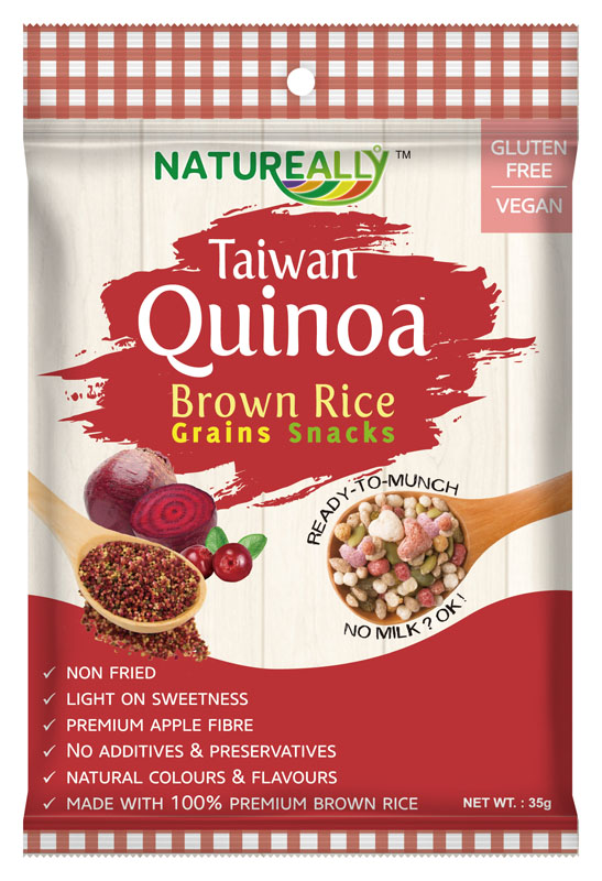 NATUREALLY Brown Rice and Red Quinoa Grains Snacks Cereal (Gluten Free)
