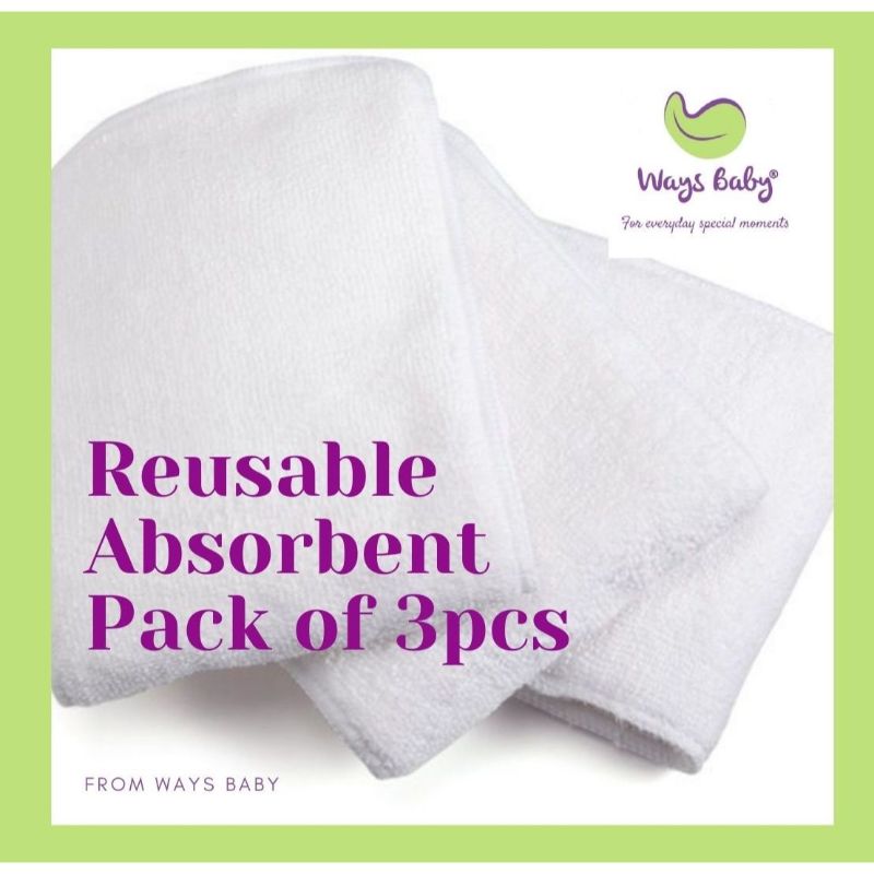 Ways Baby Microfiber Inserts (Refill pack of 3)
