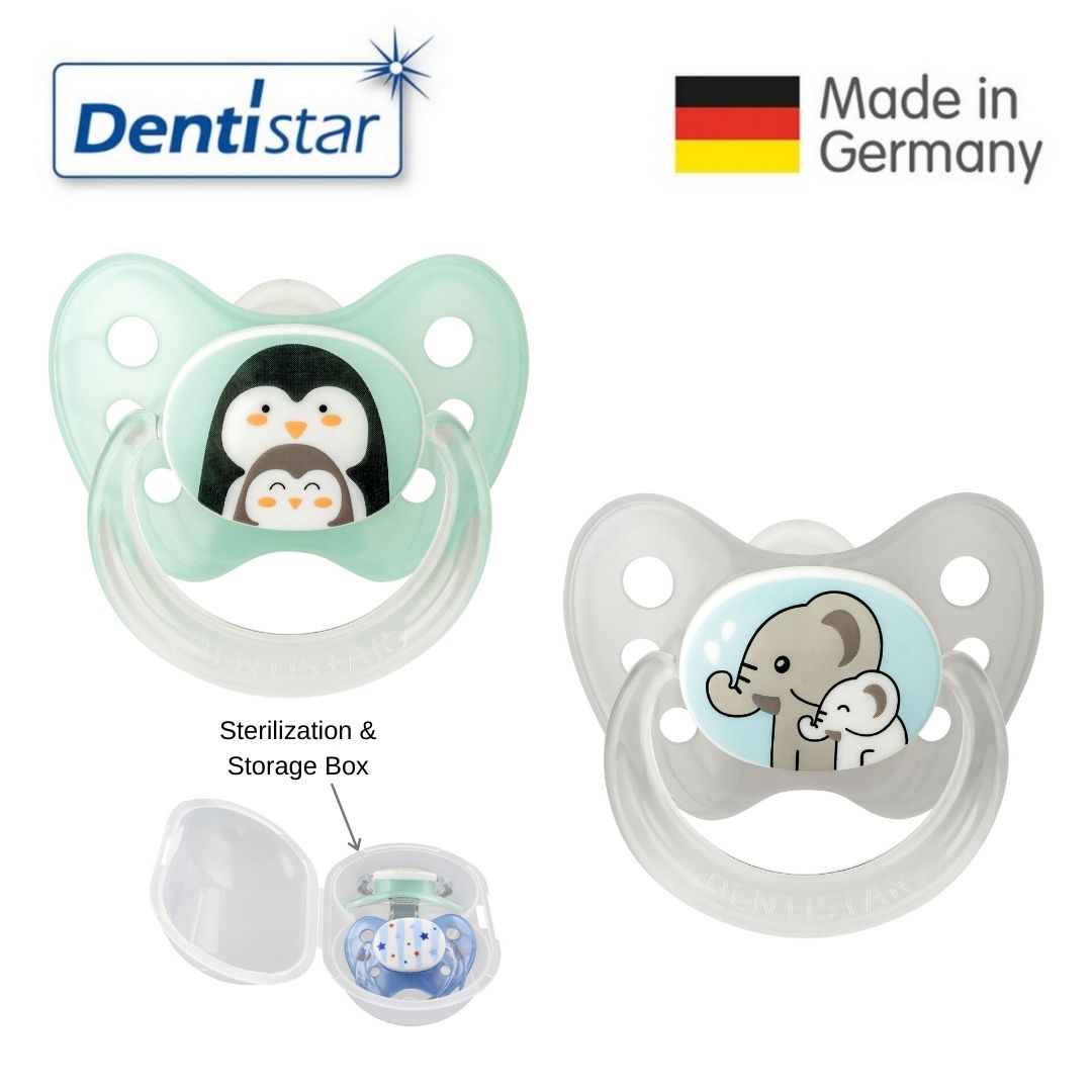 baby-fair Dentistar Tooth-friendly Curve Pacifier Size 1 (Set of 2) with Sterilization Box