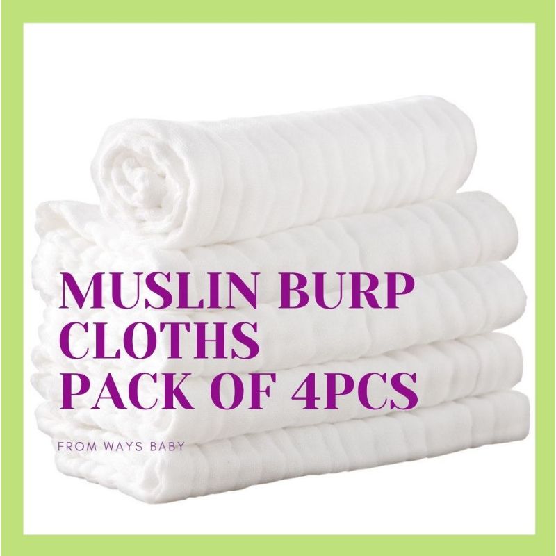Ways Baby Muslin Burp Cloths (4-Pack)