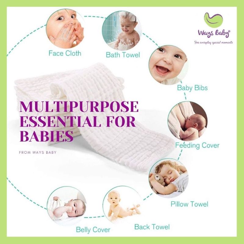 Ways Baby Muslin Burp Cloths (4-Pack) Bundle of 2
