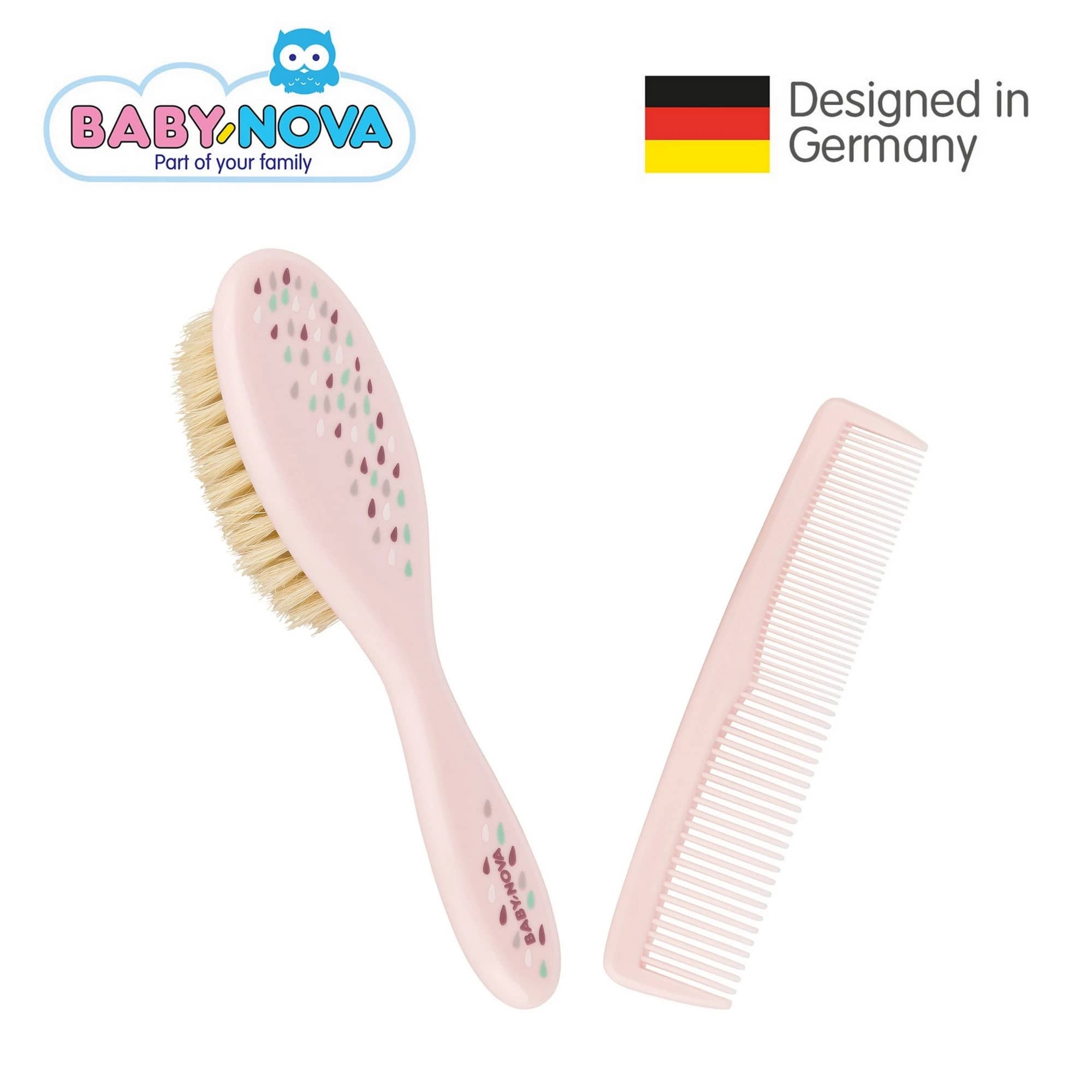 Baby Nova Brush & Comb Set with Natural Bristles