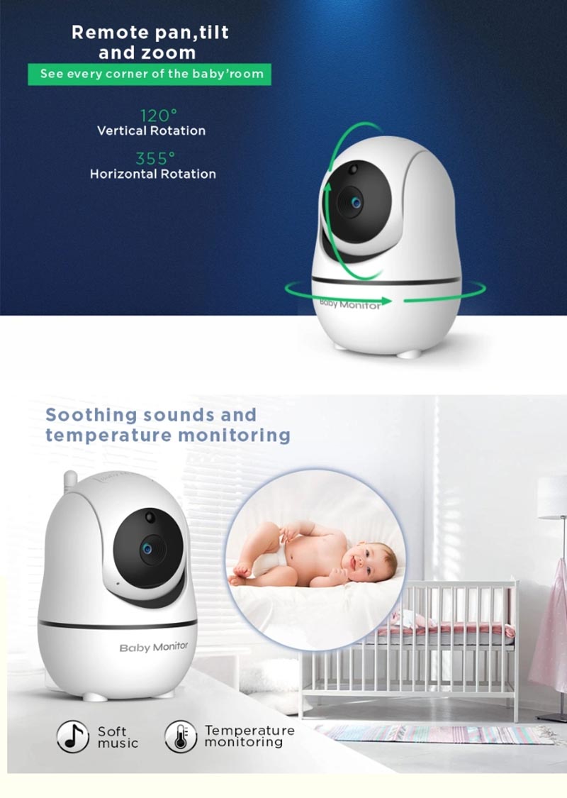 Momobebe Smartphone App Baby monitor Video Audio 355 degree camera night version two way talk