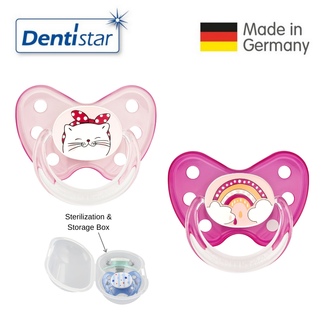 Dentistar Tooth-friendly Curve Pacifier Size 3 (Set of 2) with Sterilization Box