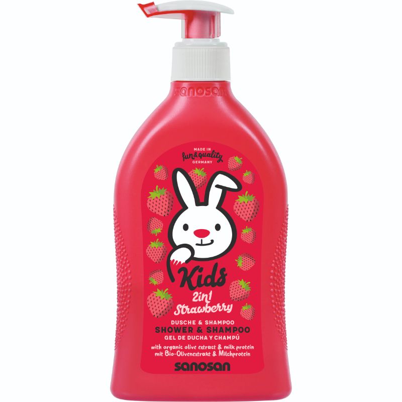 sanosan Kids Shower & Shampoo - Strawberry 400ml