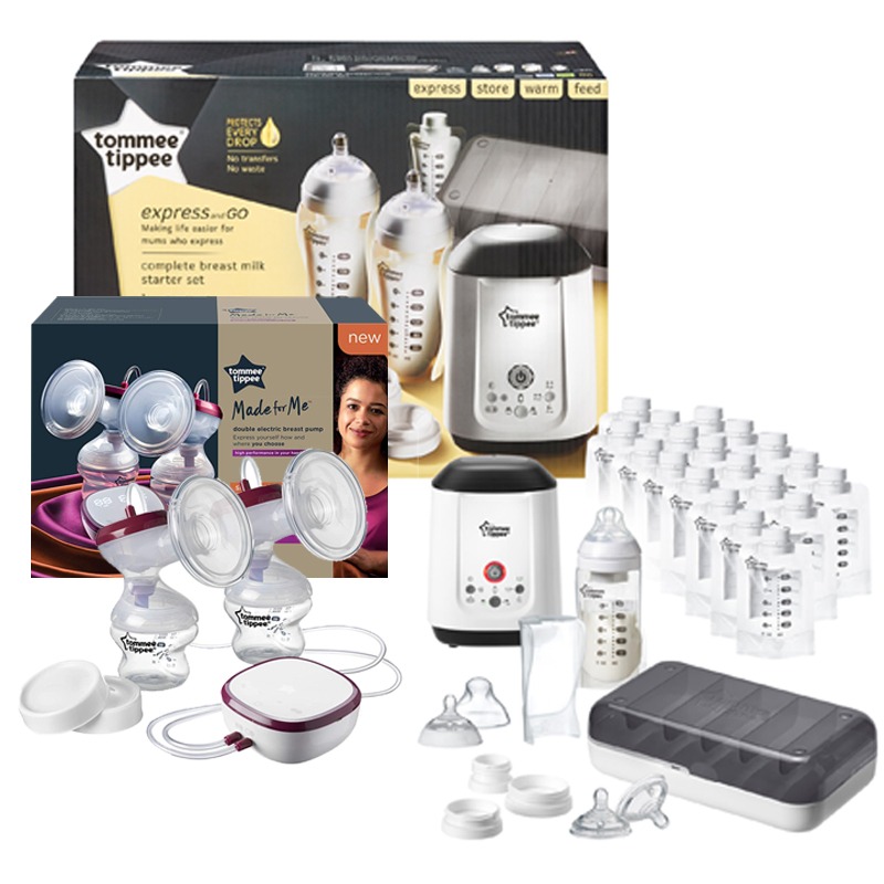 New Tommee Tippee Made For Me Double Electric Breastpump Free Express Go Complete Breastmilk Starter