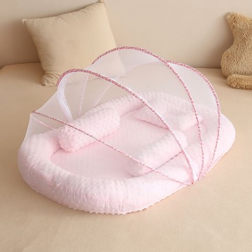 Lucky Baby Pop Up Portable Bed With Pillow + Bolster W/Mosquito Net (2 Colour Option)