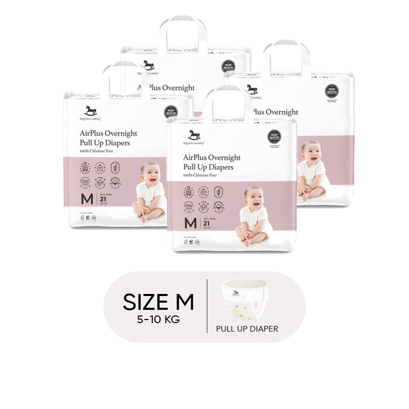 (Bundle of 4) Applecrumby AirPlus Overnight Mini-Pull Up Diapers
