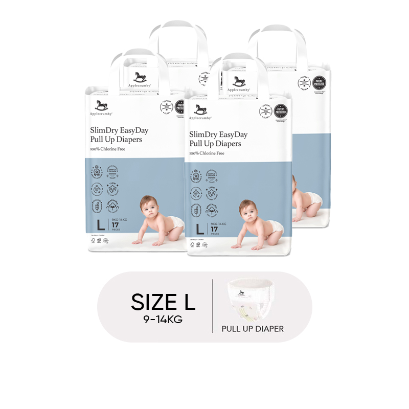 (Bundle of 4) Applecrumby SlimDry EasyDay Mini-Pull Up Diapers