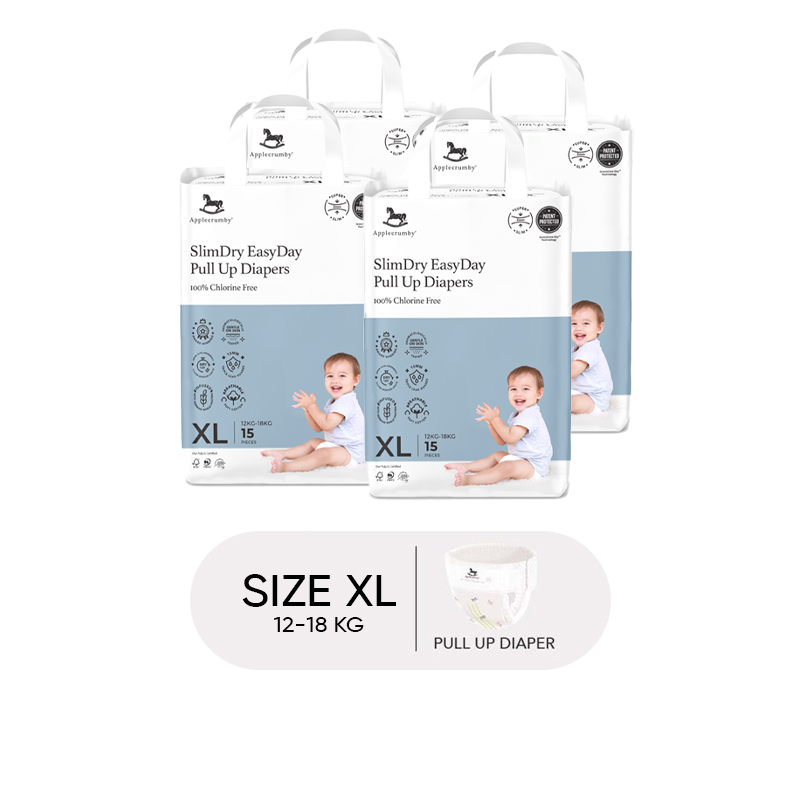 (Bundle of 4) Applecrumby SlimDry EasyDay Mini-Pull Up Diapers