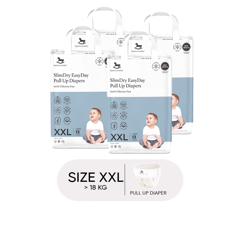 (Bundle of 4) Applecrumby SlimDry EasyDay Mini-Pull Up Diapers