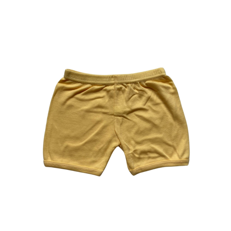 Power Kids Doubleknit Cotton Plain Short Pants - Yellow