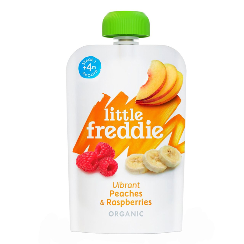 Little Freddie Fruit & Vegetable Puree - Vibrant Peaches & Raspberries - 100g