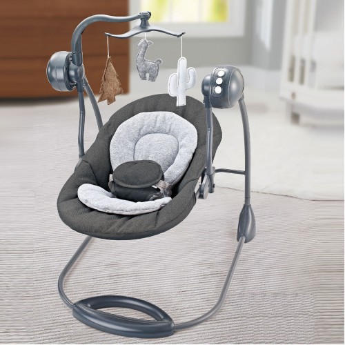 Lucky Baby Infant to Todler Deluxe Portable Electric Swing (Musical Toy) - Black