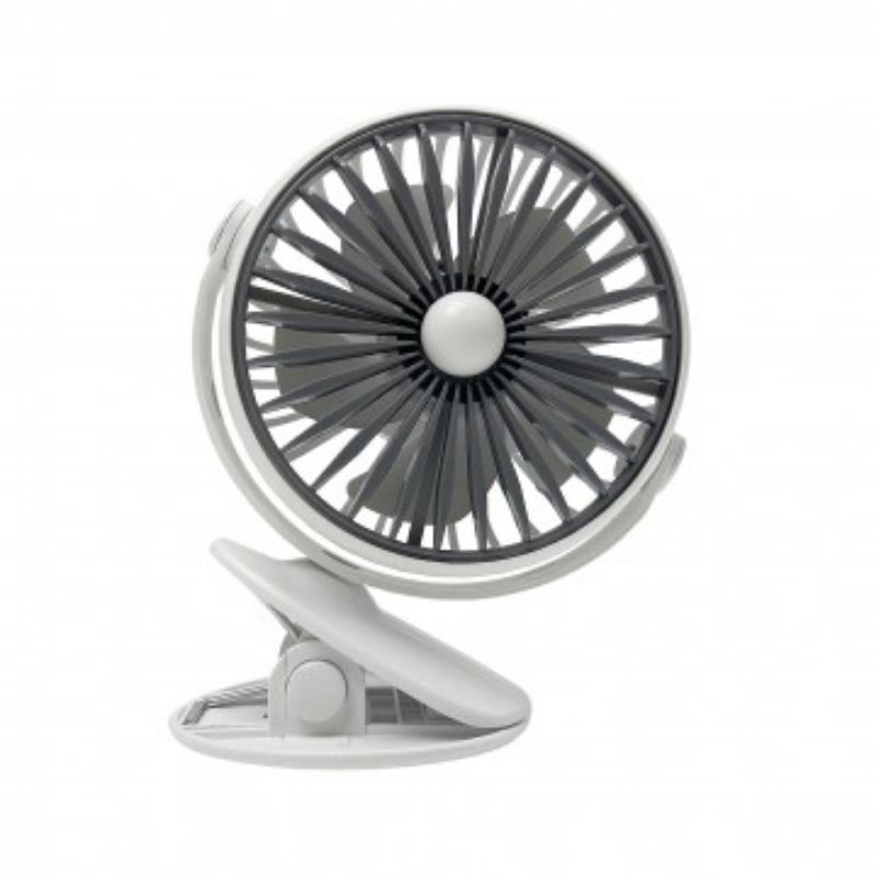 Lucky Baby Mini 360deg Portable Clip On Fan W/Light (Rechargeable) - White