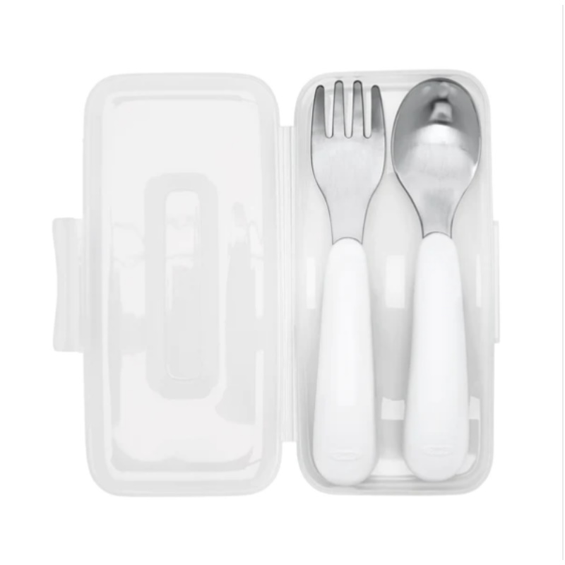 OXO TOT On-the-Go Fork and Spoon Set - Grey
