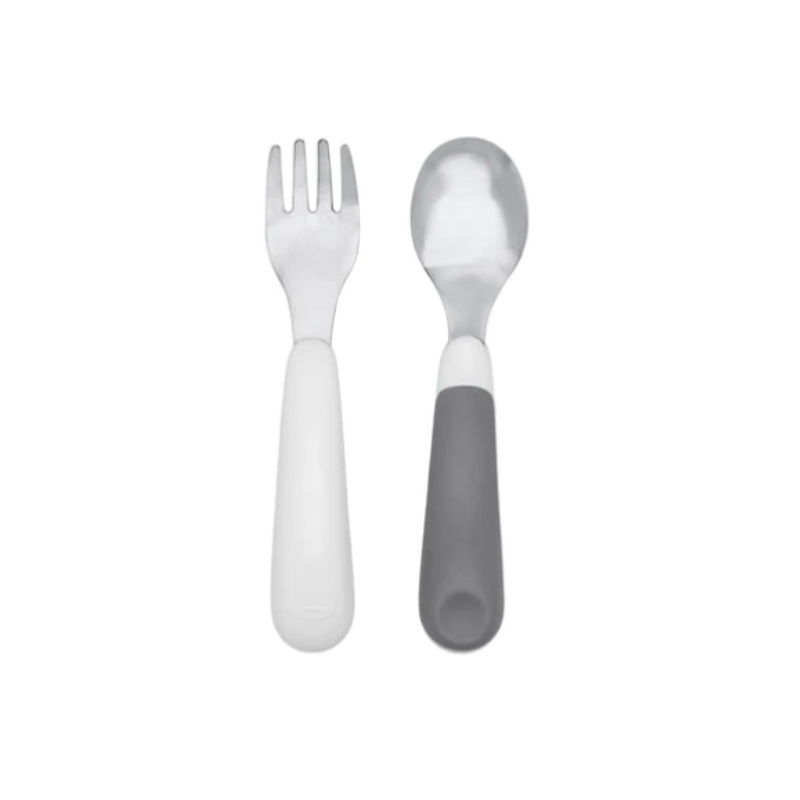 OXO TOT On-the-Go Fork and Spoon Set - Grey