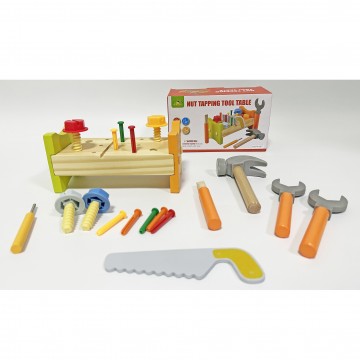 Lucky Baby Montessori Educative Wooden Nut Tapping Tools Set