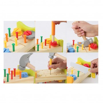 Lucky Baby Montessori Educative Wooden Nut Tapping Tools Set