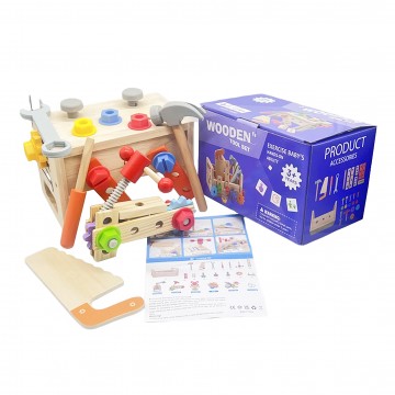 Lucky Baby Montessori Educative Wooden Construction Tool Set