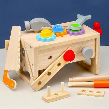Lucky Baby Montessori Educative Wooden Construction Tool Set